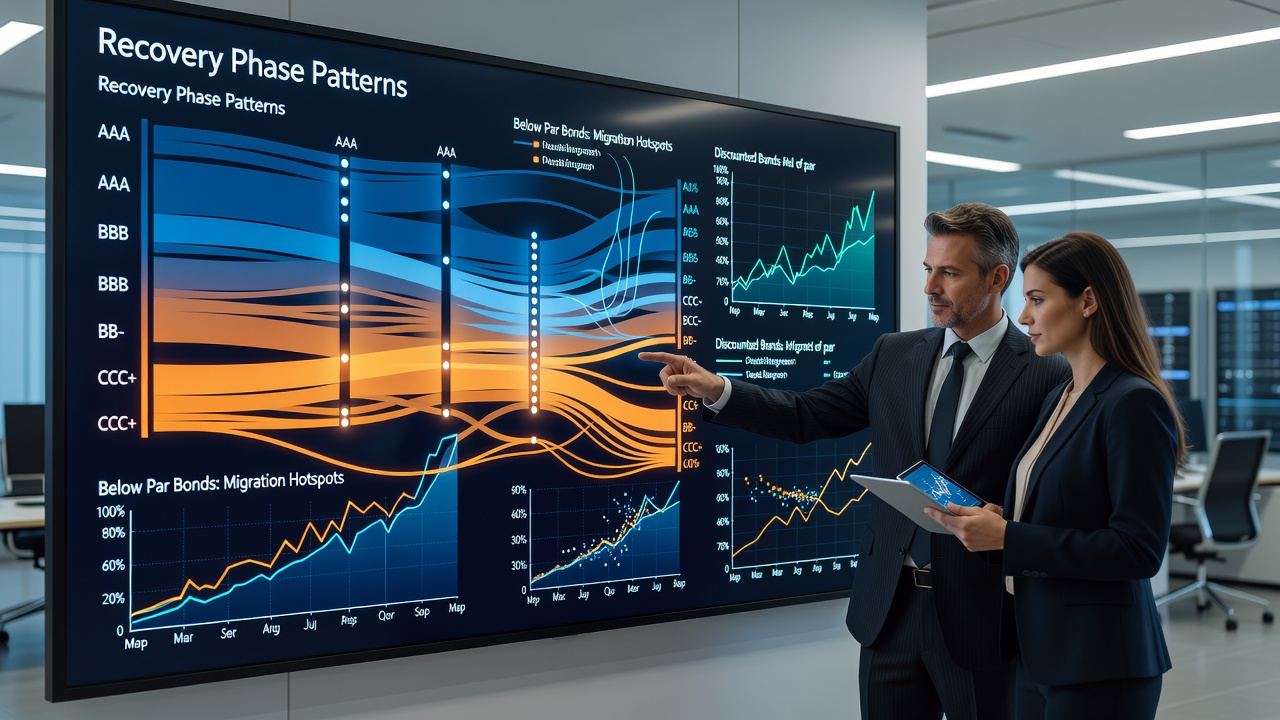 Chart illustrating credit rating changes and price movements for discounted bonds in post-recession environments